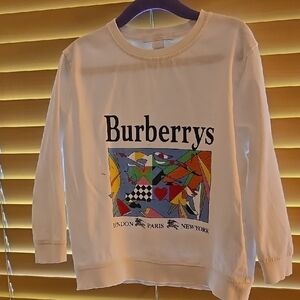 Burberrys White Graphic Sweatshirt